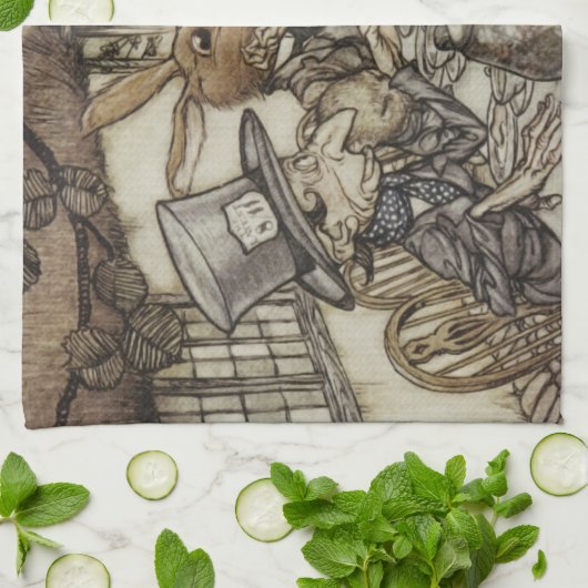 Alice Birthday Unverjaardagskonijn Hatter Party Theedoek (Gevouwen)