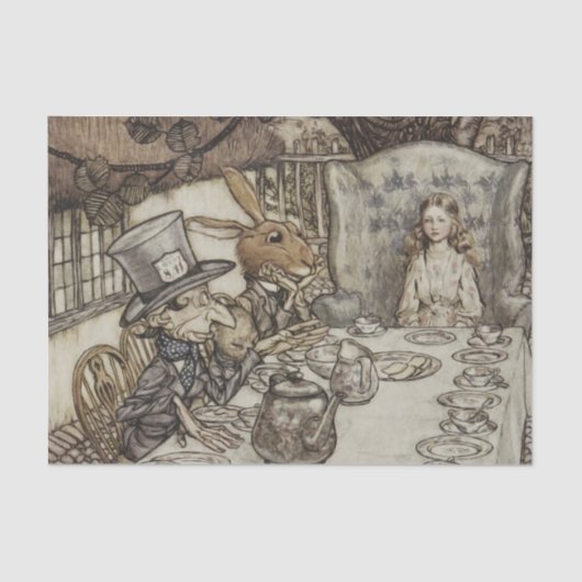 Alice Birthday Unverjaardagskonijn Hatter Party Tissuepapier (Voorkant)