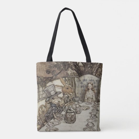 Alice Birthday Unverjaardagskonijn Hatter Party Tote Bag (Achterkant)