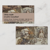 Alice Birthday Unverjaardagskonijn Hatter Party Visitekaartje (Voorkant / Achterkant)