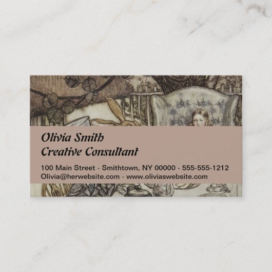 Alice Birthday Unverjaardagskonijn Hatter Party Visitekaartje (Voorkant)