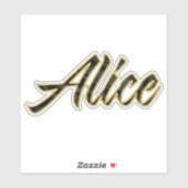 Alice black gold Lettering Aufkleber Sticker (Vel)
