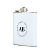 Alice blauw effen kleur met monogram heupfles (Links)