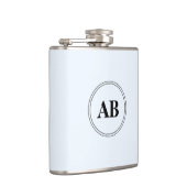 Alice blauw effen kleur met monogram heupfles (Rechts)