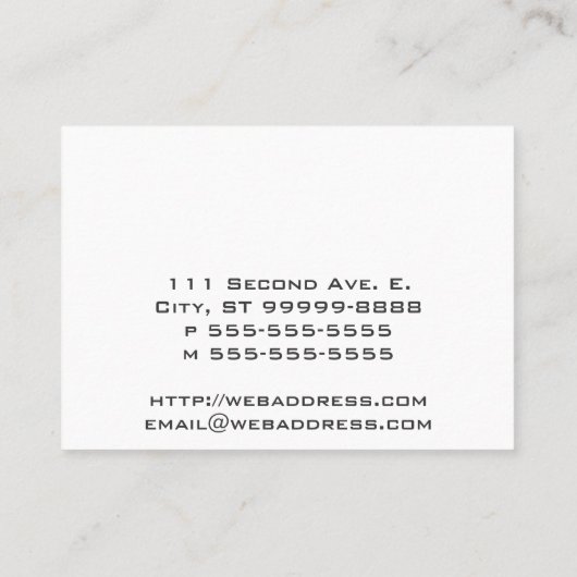 Alice Blue Nova Visitekaartje (Achterkant)