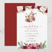 ALICE Blush Bloem Bruids Thee Feest Brunch Borrel Kaart (Voorkant / Achterkant)