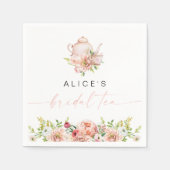 ALICE Blush Bloem Bruids Theepartij Brunch Shower Servet (Voorkant)