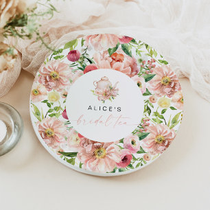 ALICE Blush Bloemete Bruidsfeest Theepartij Brunch Papieren Bordje