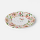 ALICE Blush Bloemrijke Bruiloft Thee Feest Brunch  Papieren Bordje (Gekanteld)