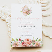 ALICE Blush Floral Baby Brewing Tea Baby shower Kaart