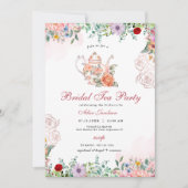 ALICE Blush Floral Bridal Tea Party Brunch Shower Kaart (Voorkant)