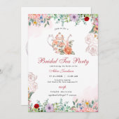 ALICE Blush Floral Bridal Tea Party Brunch Shower Kaart (Voorkant / Achterkant)