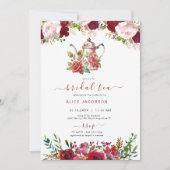 ALICE Blush Floral Bridal Tea Party Brunch Shower Kaart (Voorkant)