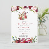 ALICE Blush Floral Bridal Tea Party Brunch Shower Kaart (Staand voorkant)