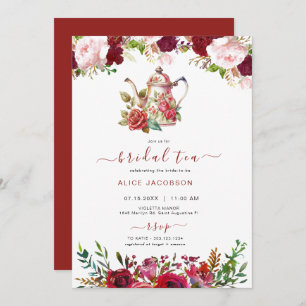 ALICE Blush Floral Bridal Tea Party Brunch Shower Kaart