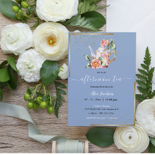 ALICE Blush Floral Bridal Tea Party Brunch Shower Kaart
