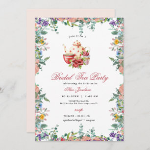 ALICE Blush Floral Bridal Tea Party Brunch Shower Kaart