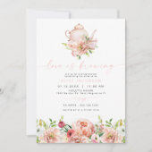 ALICE Blush Floral Bridal Tea Party Brunch Shower Kaart (Voorkant)