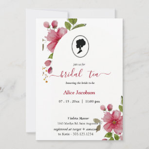 ALICE Blush Floral Bridal Tea Party Brunch Shower Kaart