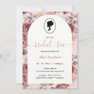 ALICE Blush Floral Bridal Tea Party Brunch Shower Kaart