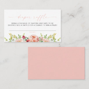 ALICE Blush Floral Spring Tea Party Luier Raffle Plaatskaartje