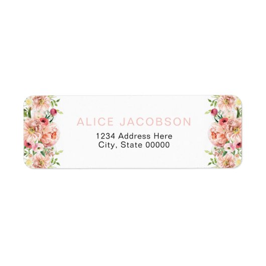 ALICE Blush Spring Zomer Bloemen Retouradres Etiket (Voorkant)
