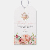 ALICE Blush Waterverf Spring Floral Elegant Favor Cadeaulabel (Voorkant)