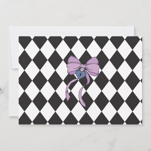 Alice Bow Wonderland verjaardagsfoto uitnodiging (Achterkant)