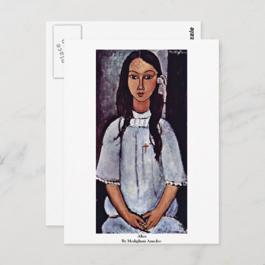 Alice by Modigliani Amedeo Briefkaart (Voorkant / Achterkant)