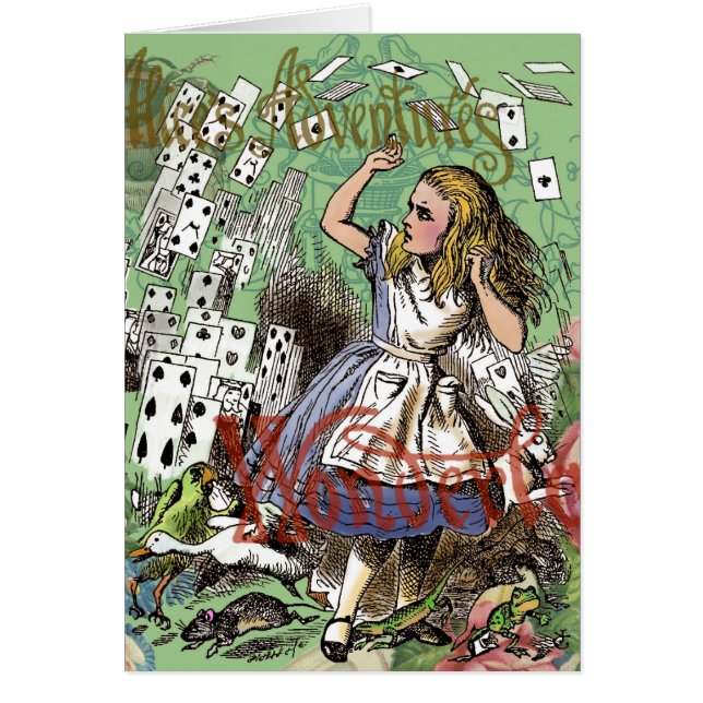 alice cards wonderland hatter konijn (Voorkant)