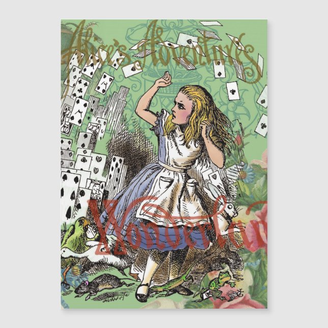 alice cards wonderland hatter konijn (Voorkant)