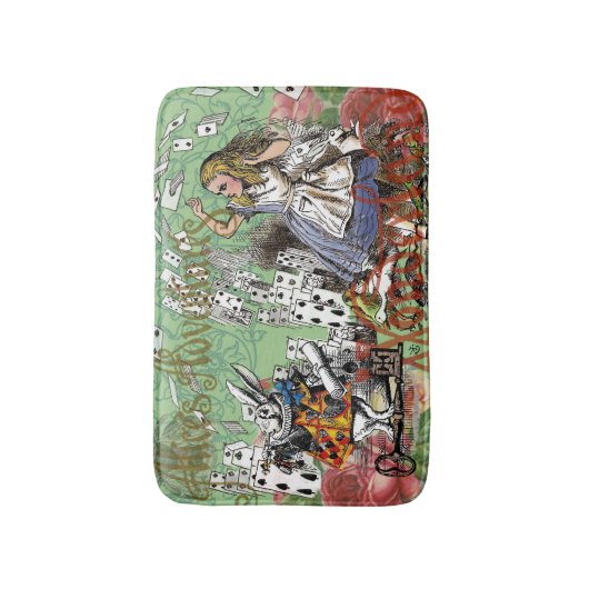 alice cards wonderland hatter konijn badmat (Voorkant Verticaal)