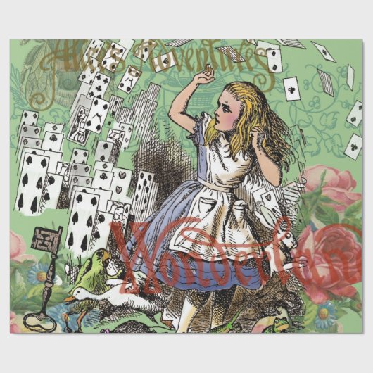 alice cards wonderland hatter konijn cadeaupapier (Vlak)
