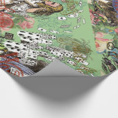 alice cards wonderland hatter konijn cadeaupapier (Hoek)