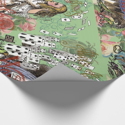 alice cards wonderland hatter konijn cadeaupapier (Hoek)