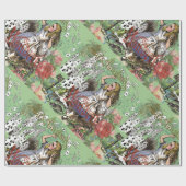 alice cards wonderland hatter konijn cadeaupapier (Vlak)