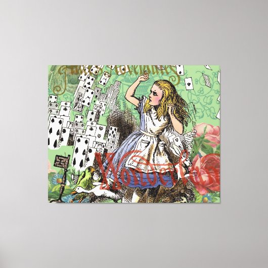 alice cards wonderland hatter konijn canvas afdruk (Voorkant)