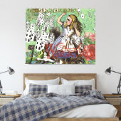 alice cards wonderland hatter konijn canvas afdruk (Insitu (Slaapkamer))