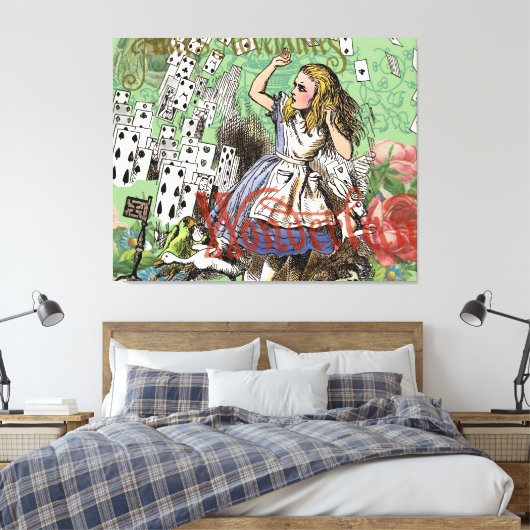 alice cards wonderland hatter konijn canvas afdruk (Insitu (Slaapkamer))