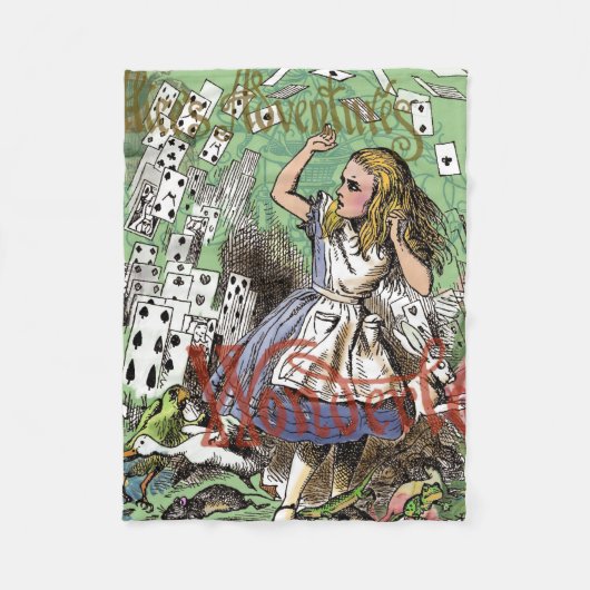 alice cards wonderland hatter konijn fleece deken (Voorkant)