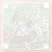 alice cards wonderland hatter konijn glazen onderzetter (Achterkant)