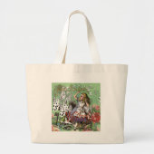 alice cards wonderland hatter konijn grote tote bag (Voorkant)