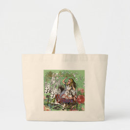 alice cards wonderland hatter konijn grote tote bag
