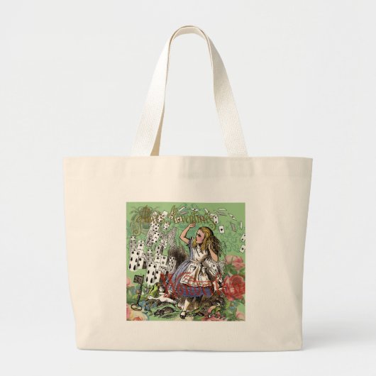 alice cards wonderland hatter konijn grote tote bag (Voorkant)