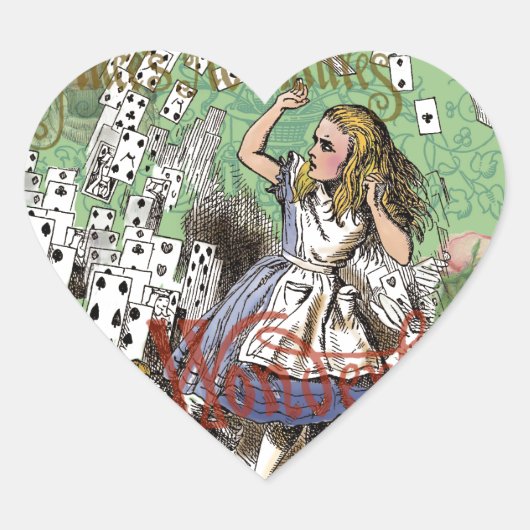 alice cards wonderland hatter konijn hart sticker (Voorkant)