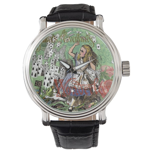 alice cards wonderland hatter konijn horloge (Voorkant)