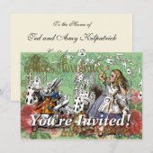 alice cards wonderland hatter konijn kaart (Voorkant / Achterkant)