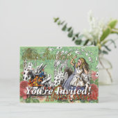 alice cards wonderland hatter konijn kaart (Staand voorkant)