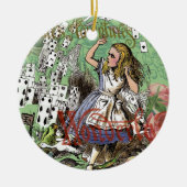 alice cards wonderland hatter konijn keramisch ornament (Voorkant)