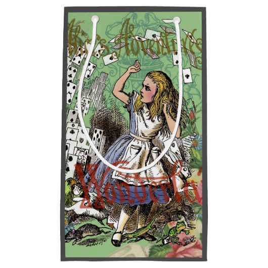 alice cards wonderland hatter konijn klein cadeauzakje (Voorkant)